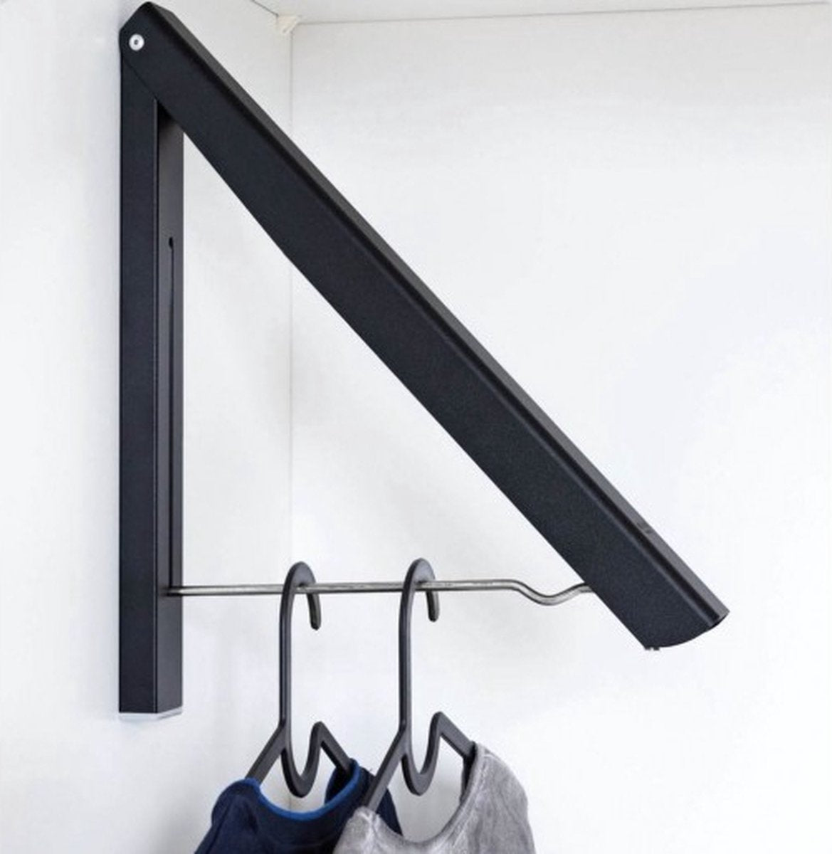 Milano Luxurious Collapsible drying rack clothes hanger wall mounted 2 pieces Black