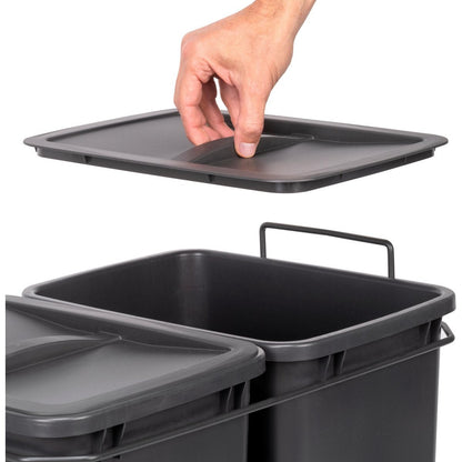 Built-in waste bin 2x35 liters bottom mounting and manually extendable