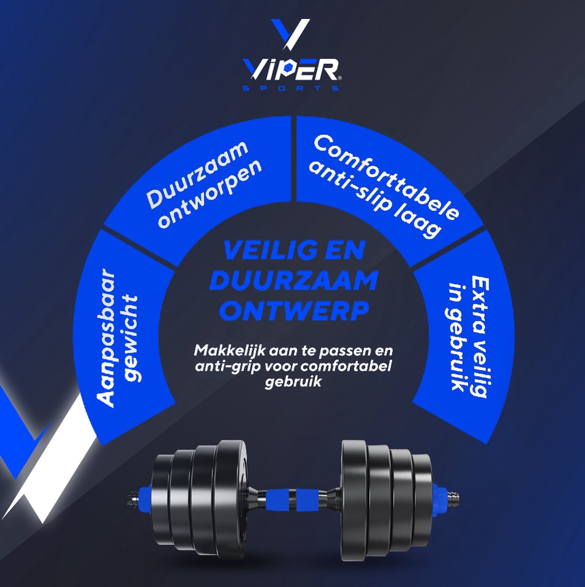 Viper Sports Verstelbare dumbbell set tot 40 kg