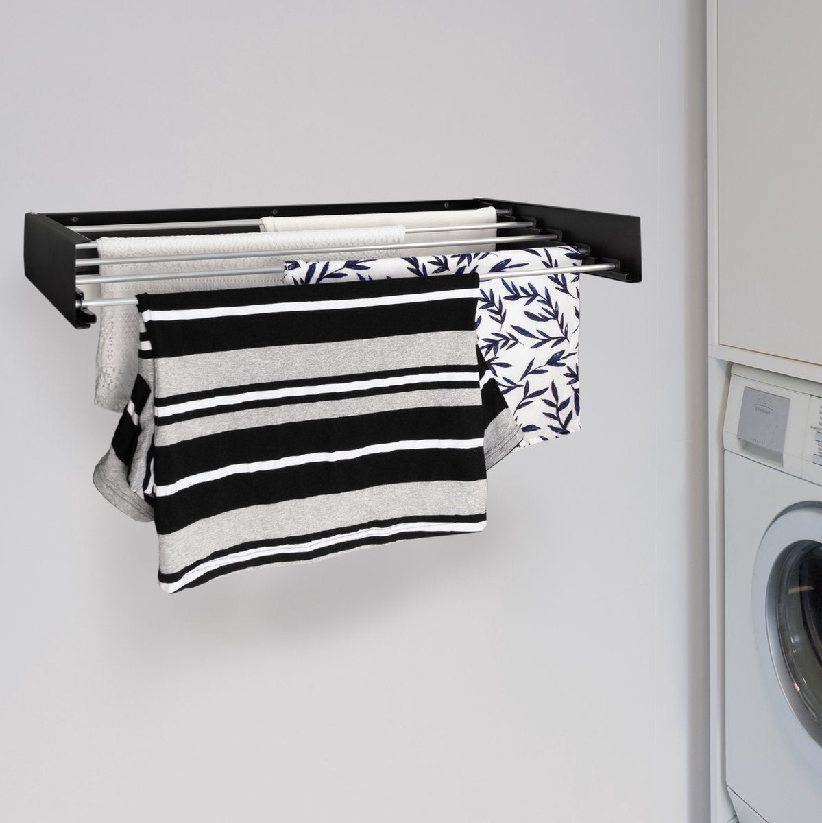 Milano Luxurious Étendoir à linge mural pliable 80 cm Noir