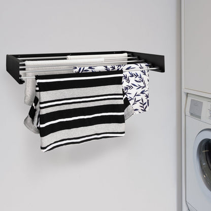 Milano Luxurious Collapsible wall laundry rack 80cm Black