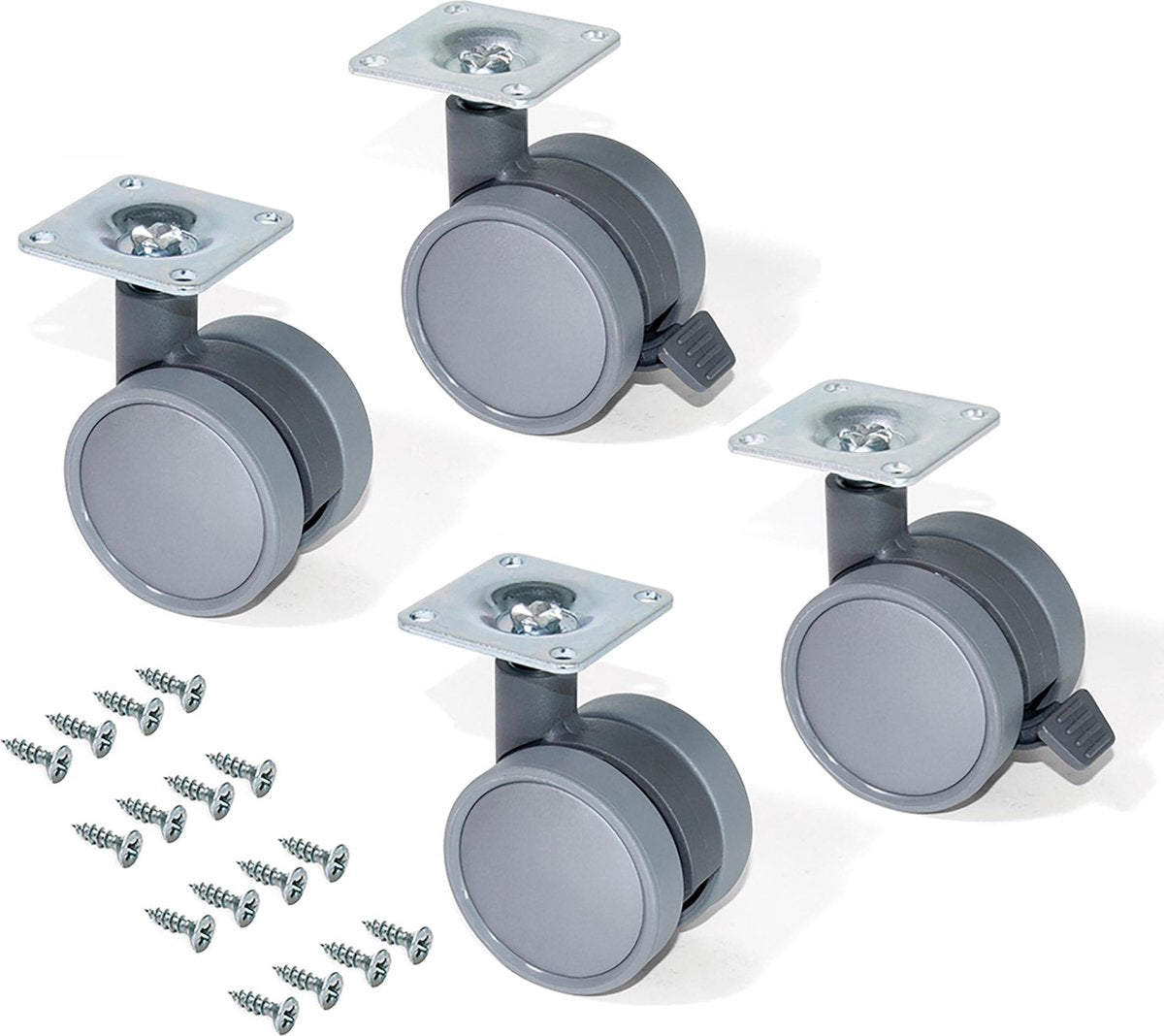 Nancy's sturdy castors 50mm plastic transport wheels set of 4 Gray