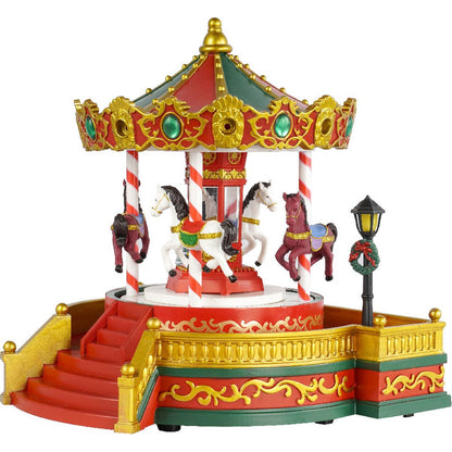 Kristmar Carrousel rotatif avec éclairage LED et musique