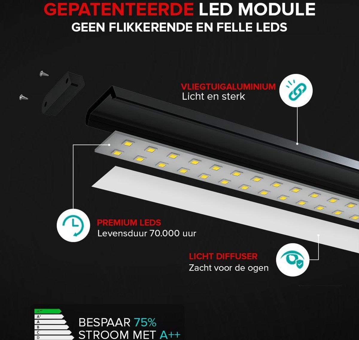 Bolt Electronics® BLIQ700B LED Bureaulamp met klem Zwart