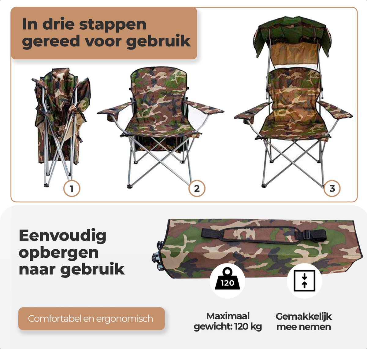 Eastwall Multifunctionele opvouwbare Visstoel