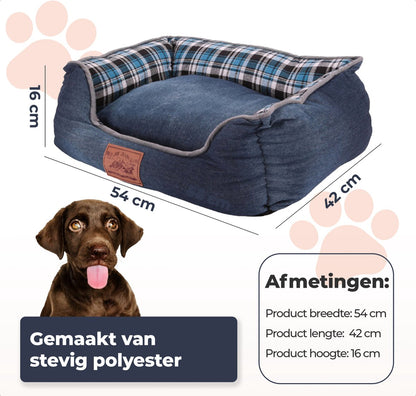 EASTWALL Lit pour chien aspect denim lit pour chat 54 x 42 x 16 cm