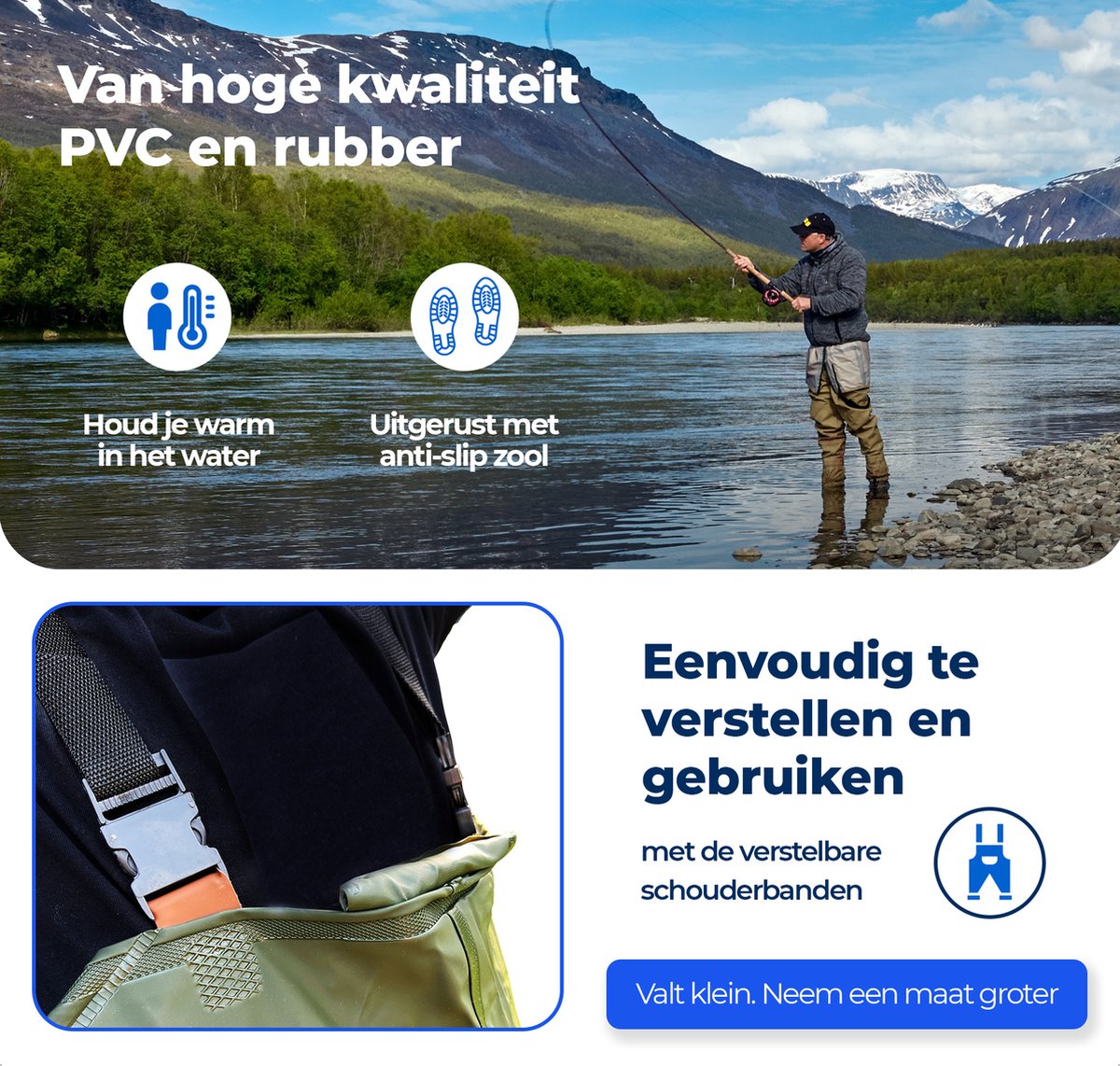 EASTWALL Waadpak maat 42 Groen