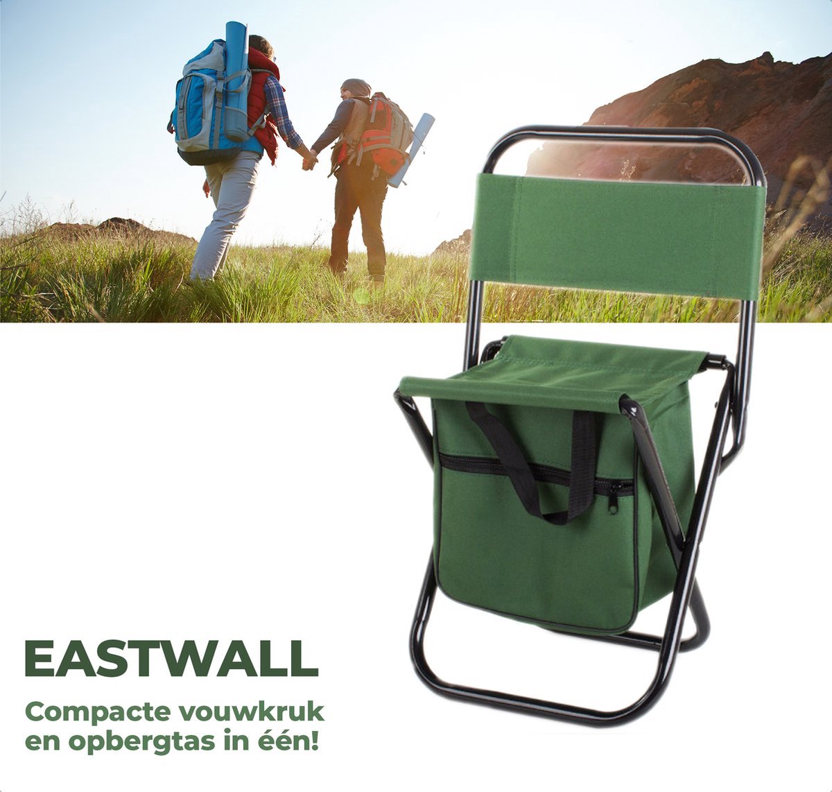 EASTWALL Foldable fishing stool Green