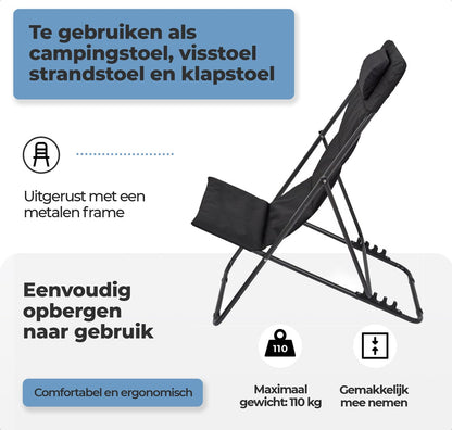 EASTWALL folding adjustable camping chair