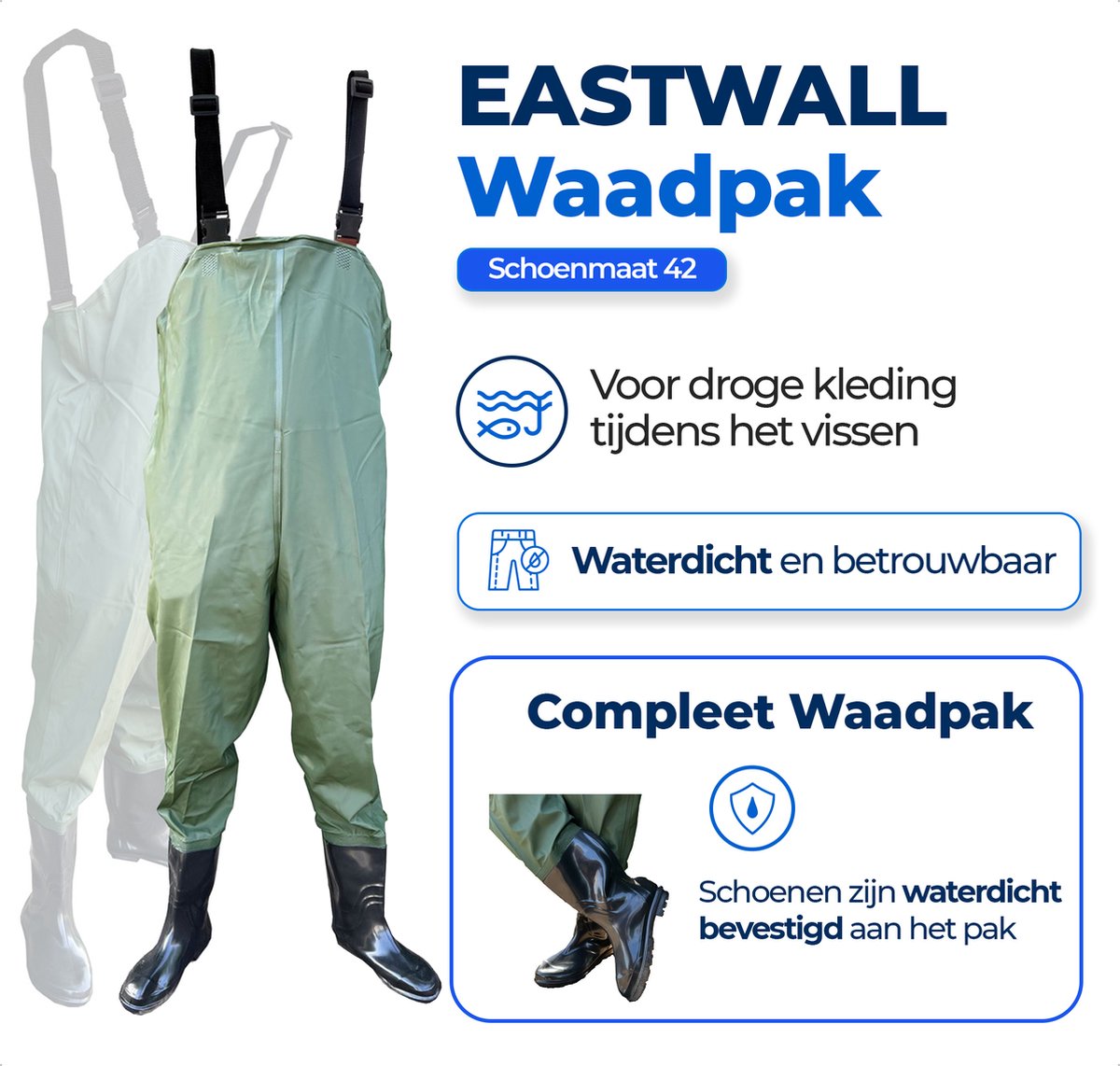 EASTWALL Waadpak maat 42 Groen