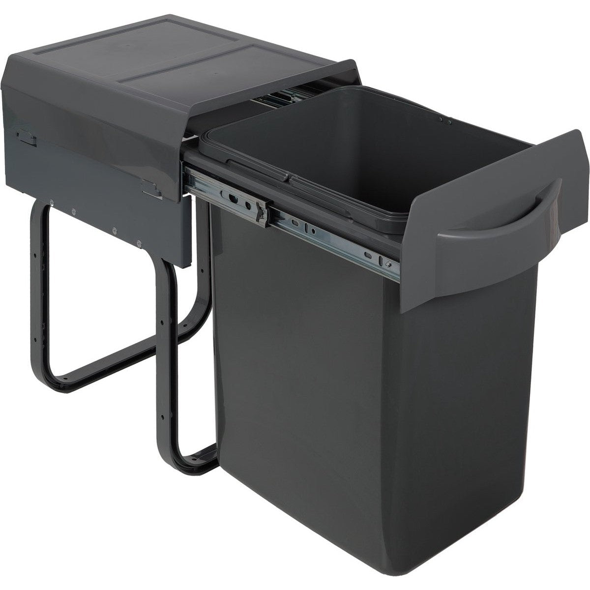 Eleganca Inbouw prullenbak - Inbouw afvalemmer - Inbouw afvalbak - Inbouw vuilnisbak - 20 Liter - Antraciet B26 x D37 x H41 cm