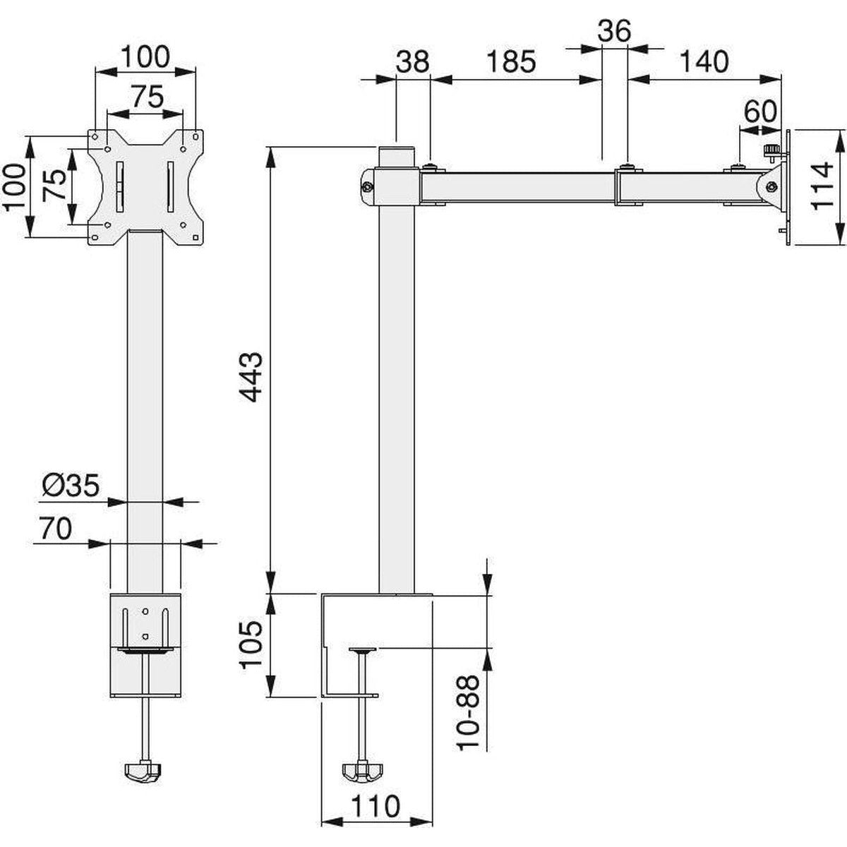 Eleganca Monitor bracket 2 screens from 13 to 32 inches Black