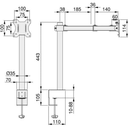 Eleganca Monitor bracket 2 screens from 13 to 32 inches Black