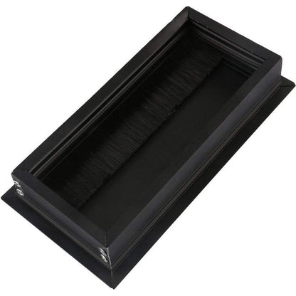 Eleganca Entrée de câble en aluminium pour bureau 16x8 cm Noir Mat