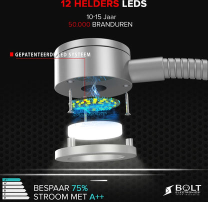 Bolt Electronics® Bedlamp met twee USB poorten 1 stuk Zilver