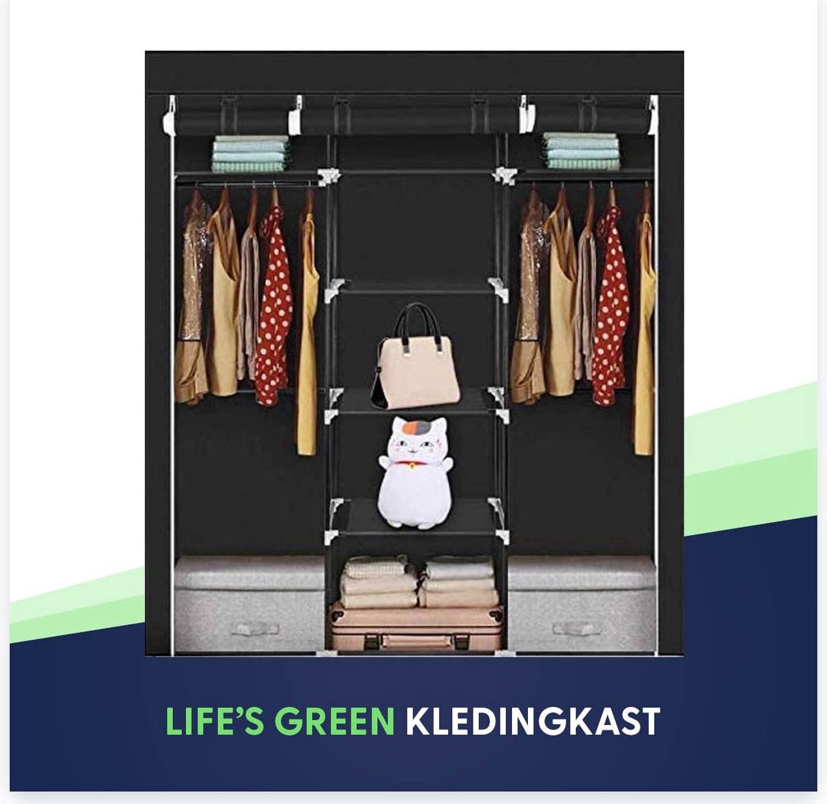 LG Life's Green KM2Z XXL Opvouwbare Kledingkast Zwart