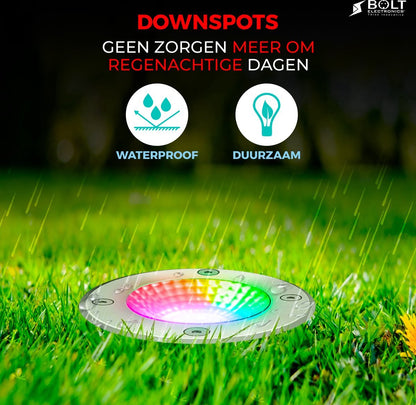 Bolt Electronics® RGB LED Ground spotlights with app control, 9 pieces