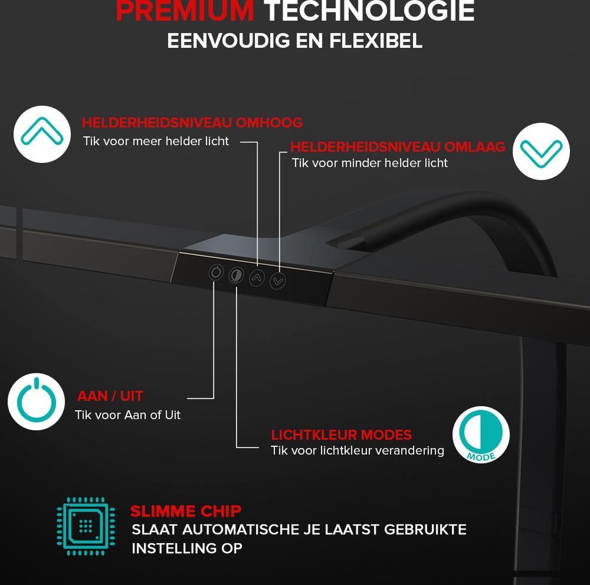 Bolt Electronics® BLIQ700B LED Bureaulamp met klem Zwart