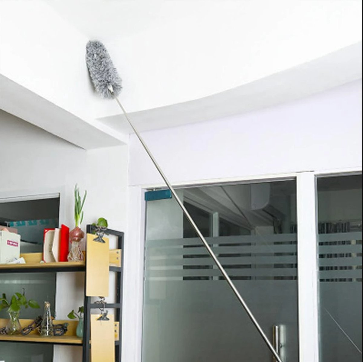 Eleganca Telescopic Feather Duster with telescopic handle with 2 heads Extendable 84 to 250 cm