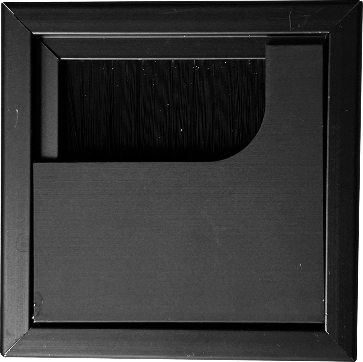 Eleganca Entrée de câble en aluminium pour bureau 8x8 cm Noir Mat