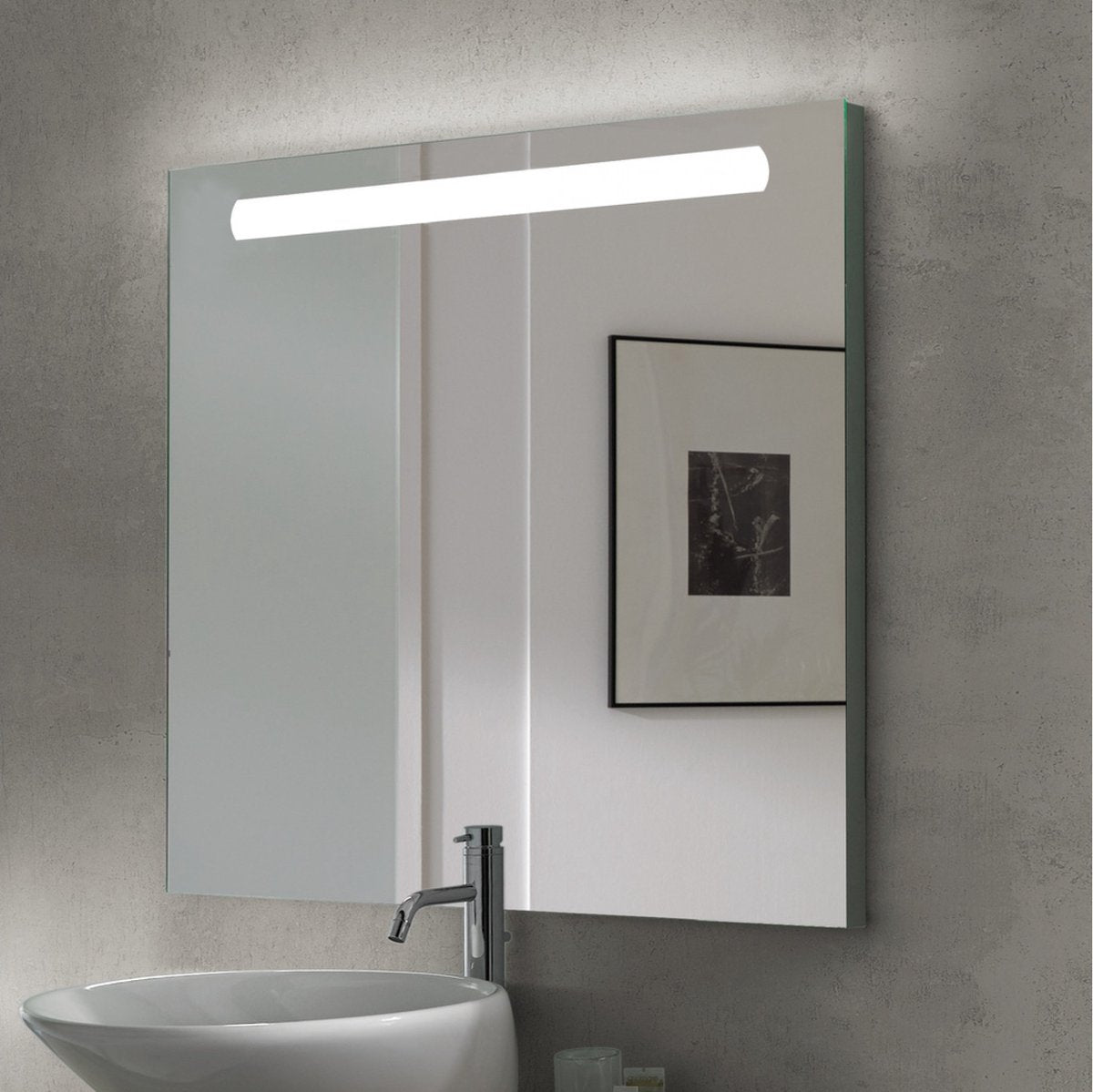 Eleganca Miroir de salle de bain sans condensation avec éclairage LED 60x70cm