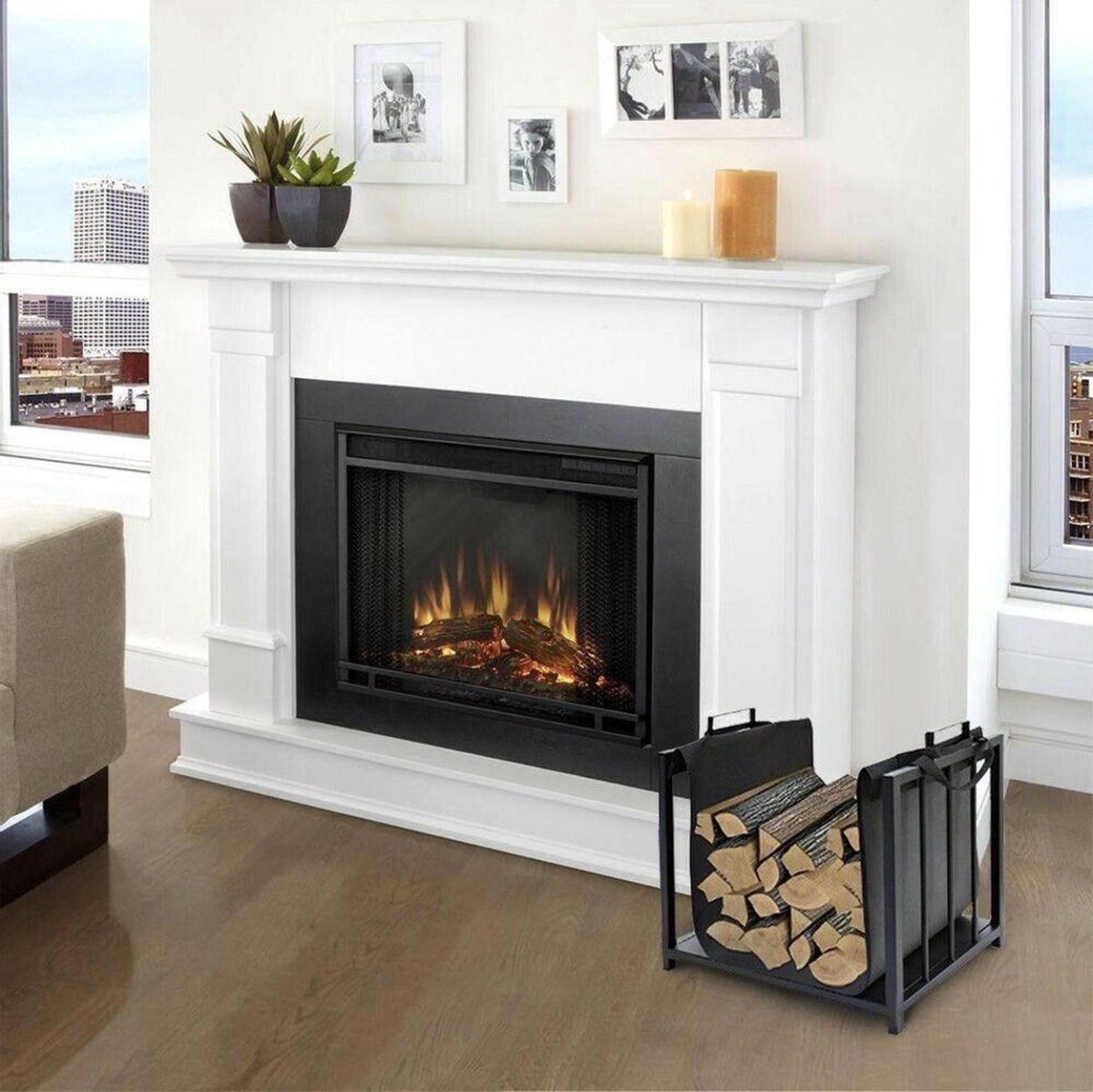 Nancy's Firewood Rack - Wood Storage - Firewood Storage Black