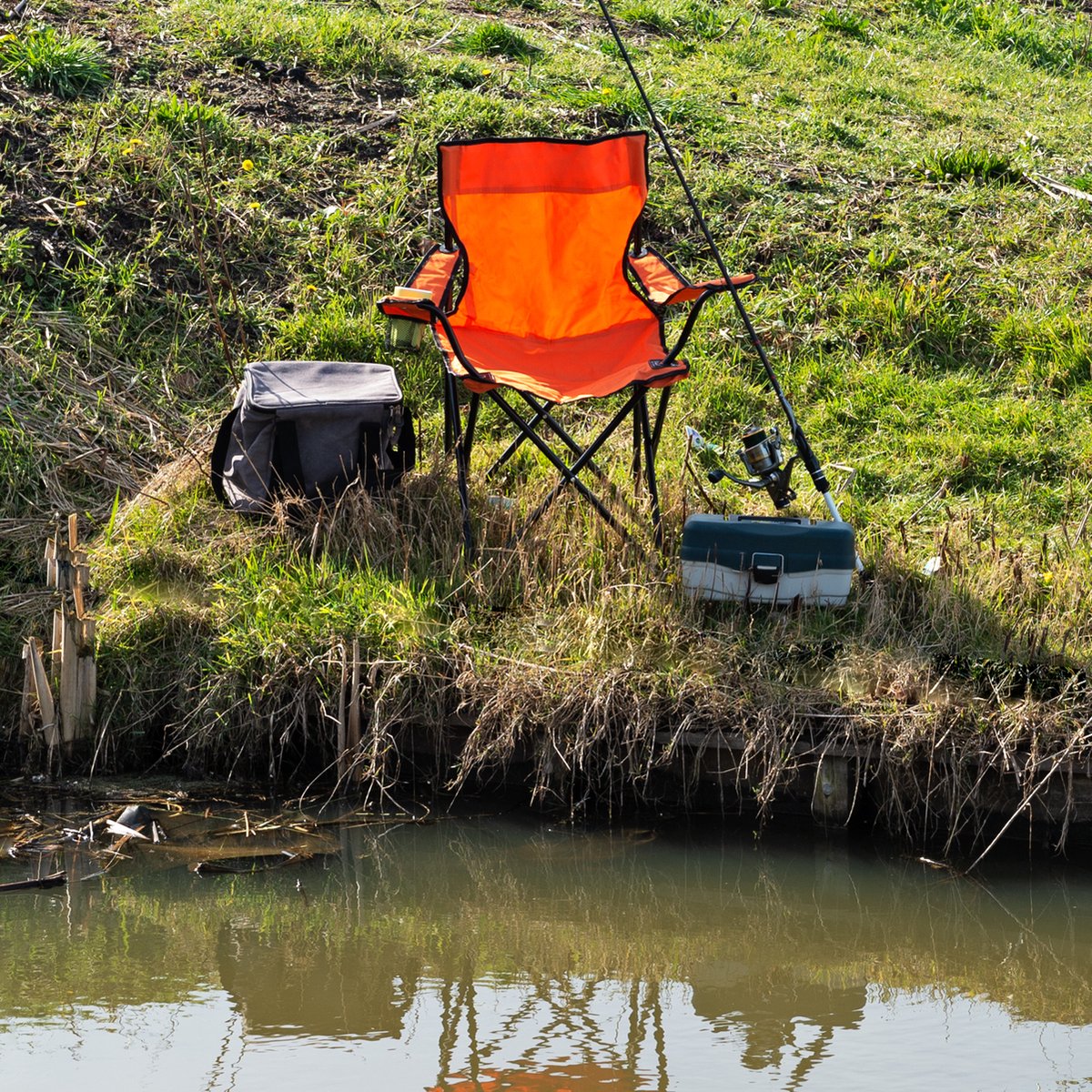 EASTWALL Chaise de Camping Pliante Orange