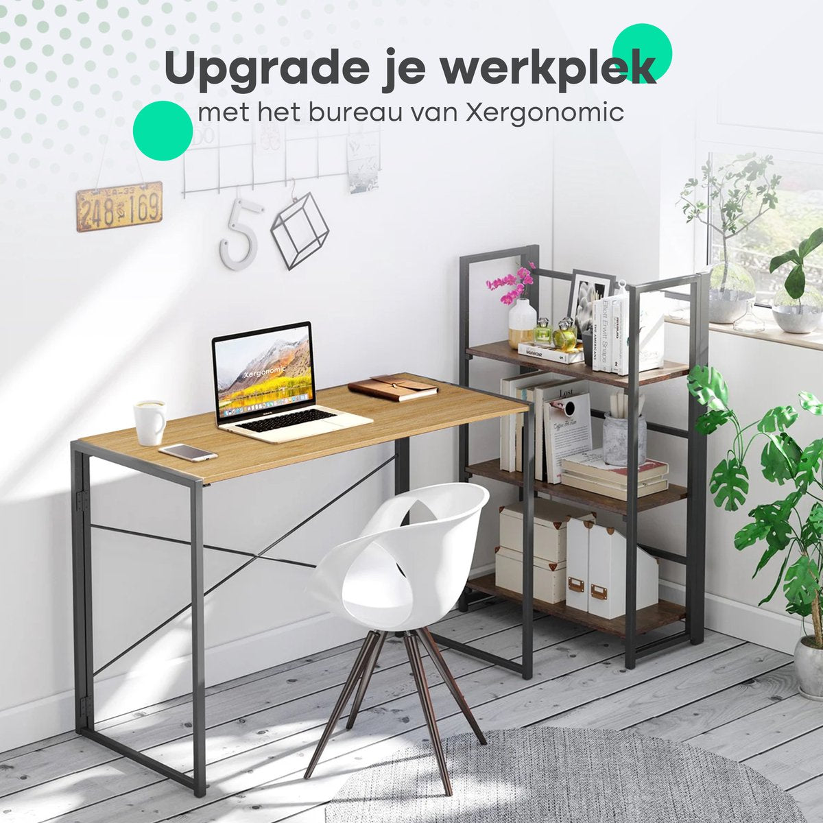 Xergonomic Industrieel bureau met versteviging 120x60 cm