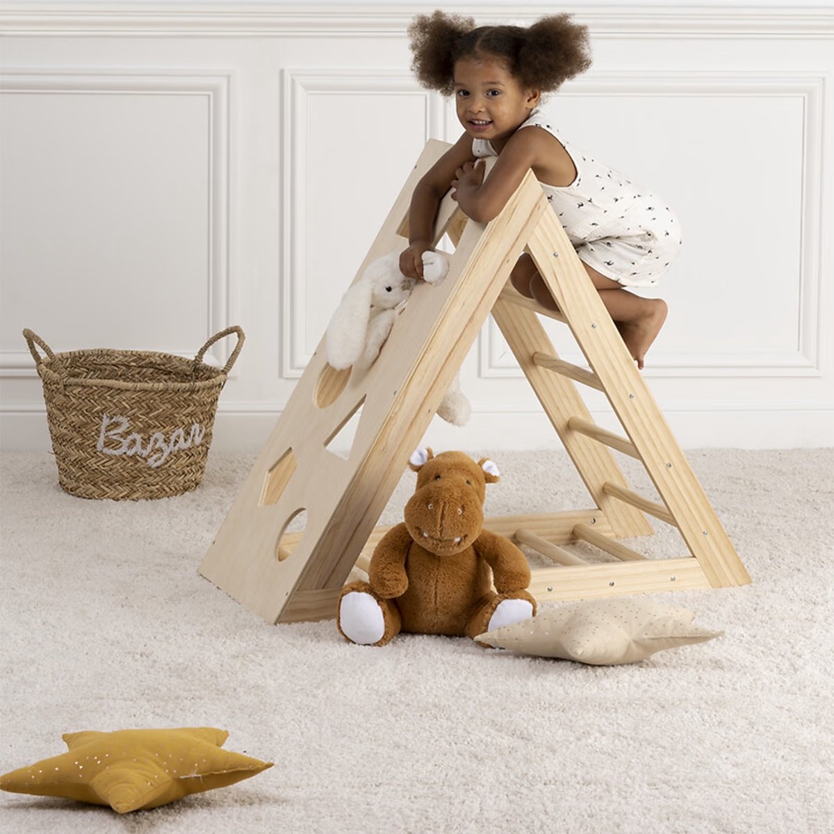 PLAYWALL Triangle jeu d'escalade Montessori cadre d'escalade bois
