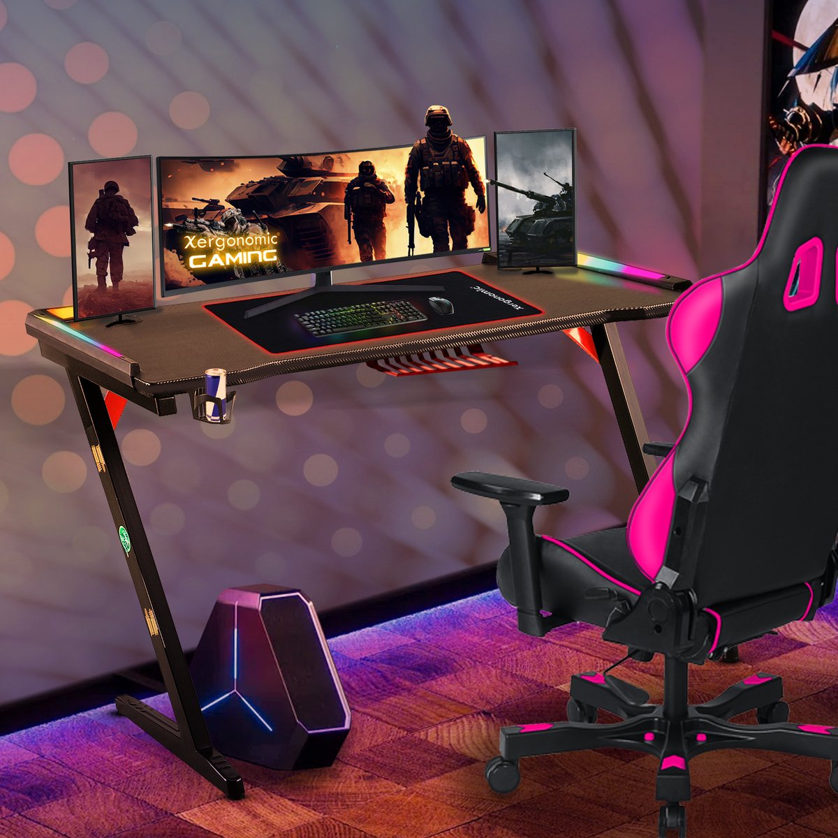 Xergonomic Hard2Kill Game bureau - Gaming desk - Game tafel - 140cm