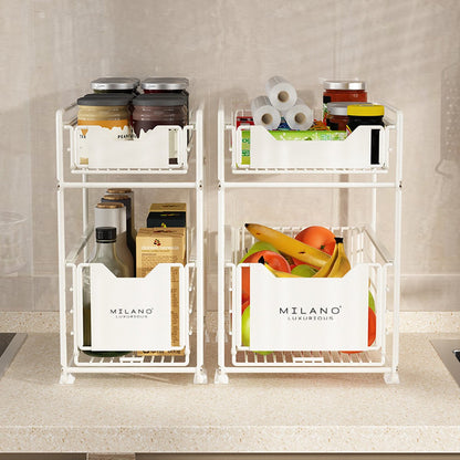 Milano Luxurious Organisateur grand avec 2 tiroirs - Blanc