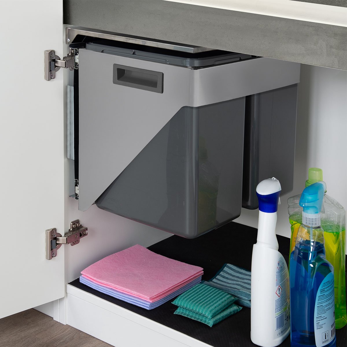 Eleganca Built-in waste bin - Built-in waste bin - Built-in waste bin - Built-in garbage bin - 2 x 20 liters - Waste bins for waste separation