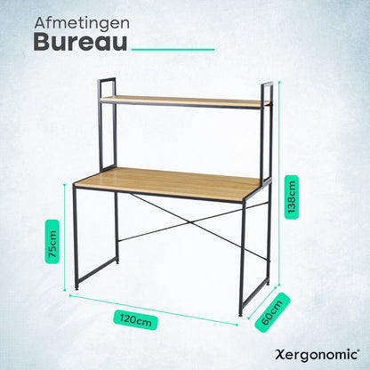 Xergonomic® Industrieel bureau met plank