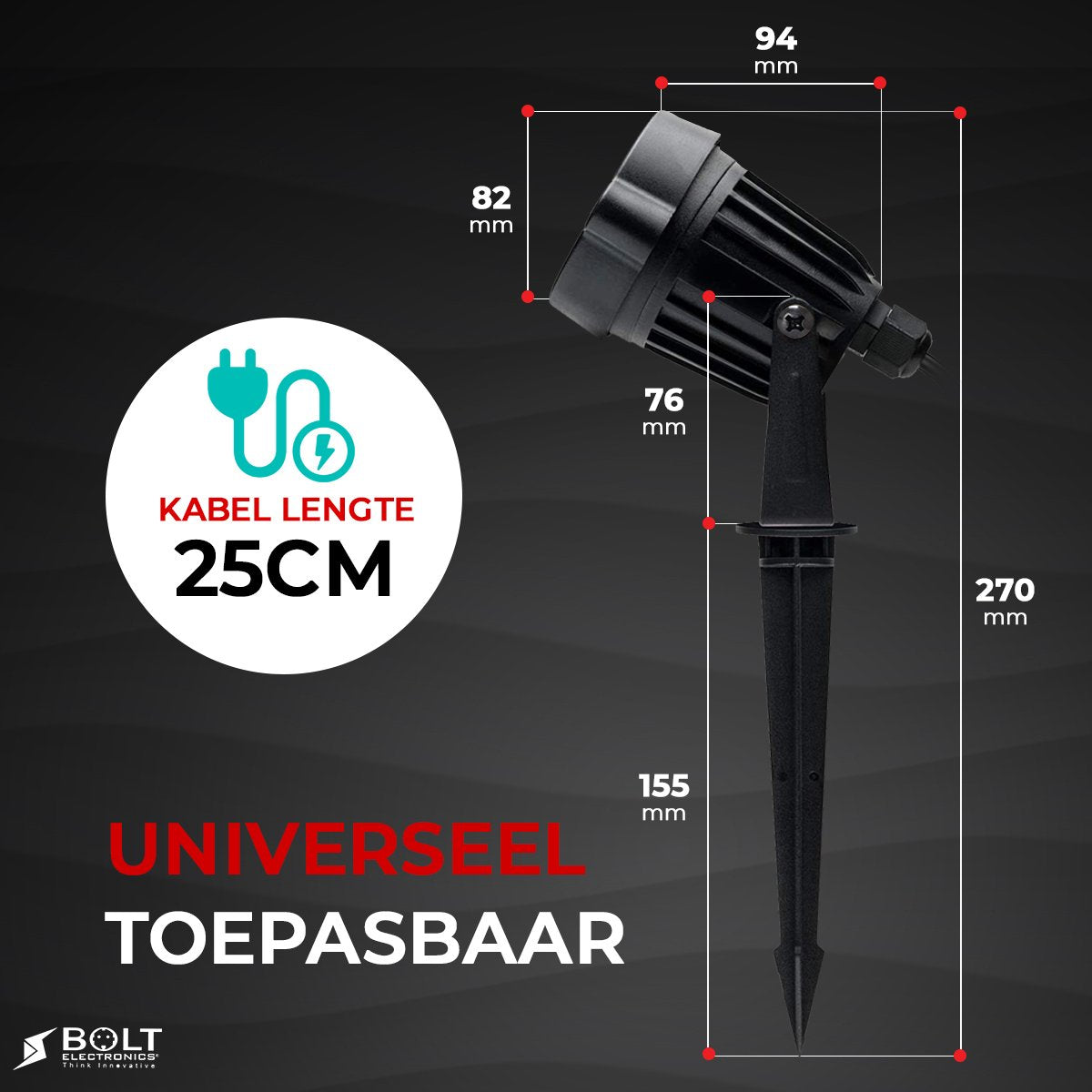 Bolt Electronics®️ RGB LED tuinverlichting Prikspot buitenlamp 9 stuks