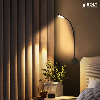 Bolt Electronics® Lampe de lecture LED à intensité variable avec deux ports USB 1 pièce Noir