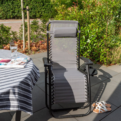 Eleganca Foldable Garden Chair Lounger Gray