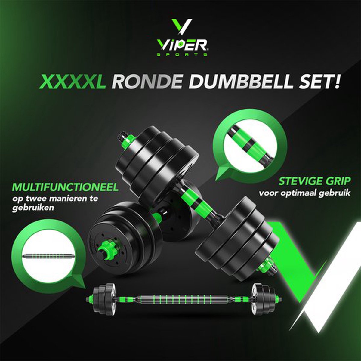 Viper Sports Verstelbare Dumbbell set tot 40kg