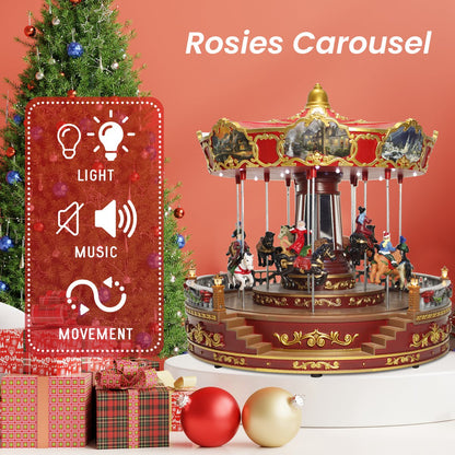Le carrousel tournant de Kristmar Rosie avec lumières LED et musique