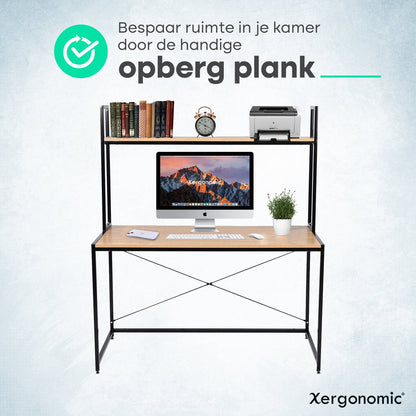 Xergonomic® Industrial desk with shelf