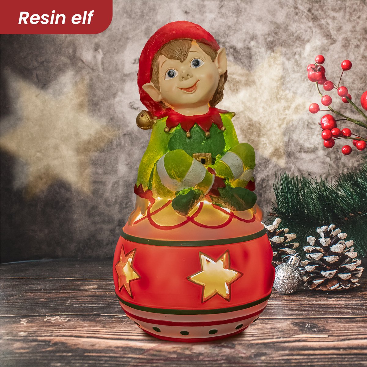 Kristmar Christmas elf with LED lighting