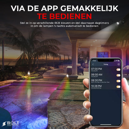 Bolt Electronics®️ RGB LED tuinverlichting Prikspot buitenlamp 9 stuks