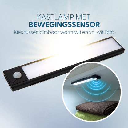 Eleganca Dimbaar LED kastverlichting met sensor, USB-C oplaadbaar Zwart