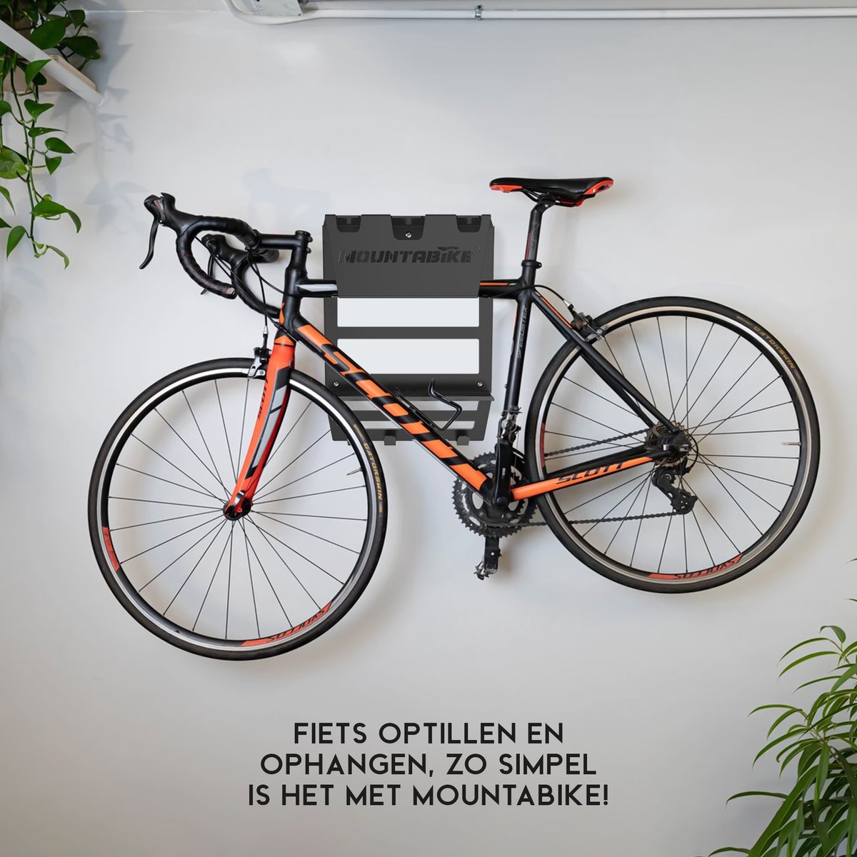 Mountabike WAVE Fiets muurbeugel Inclusief haken voor fiets accessoires Zwart