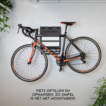 Mountabike WAVE Support mural pour vélo Comprend des crochets pour accessoires de vélo Noir