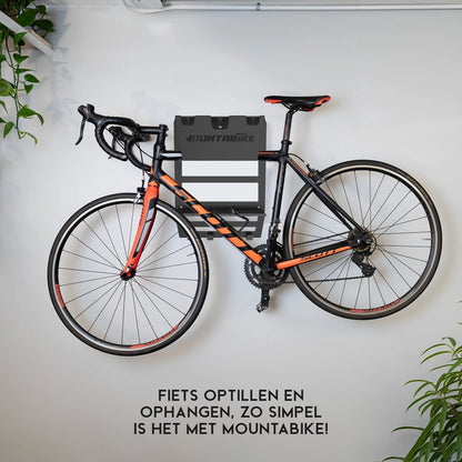 Mountabike WAVE Fiets muurbeugel Inclusief haken voor fiets accessoires Zwart