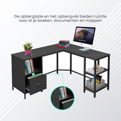 Xergonomic Hoekhoekbureau Zwart