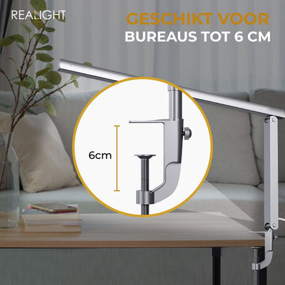 Realight LED bureaulamp USB oplaadbaar met 3 lichtkleuren Zilver