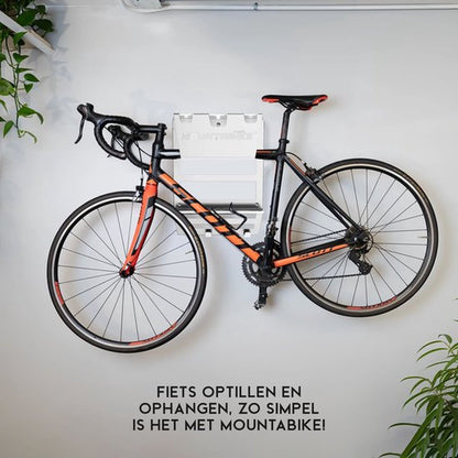 Mountabike WAVE Support mural pour vélo Y compris crochets pour accessoires de vélo Argent