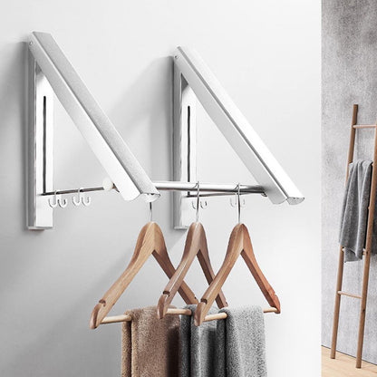 Milano Luxurious foldable drying rack clothes rack wall mounted 2 pieces Silver 