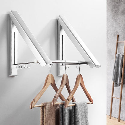 Milano Luxurious inklapbaar droogrek kledingrek wandmontage ZIlver